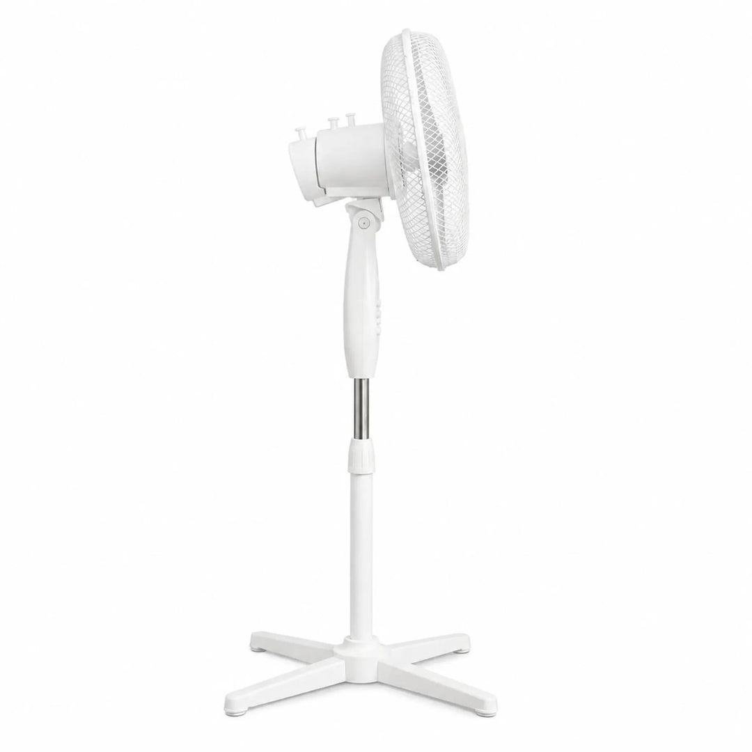 Ventilatore da pavimento Extralink, colore bianco, 3 pale, 3 livelli di velocità, potenza 45 W, regolazione dell'inclinazione, ESF-40D-WH