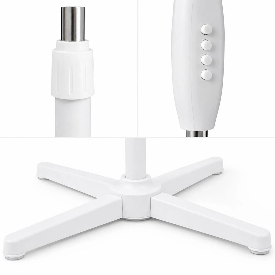 Ventilatore da pavimento Extralink, colore bianco, 3 pale, 3 livelli di velocità, potenza 45 W, regolazione dell'inclinazione, ESF-40D-WH
