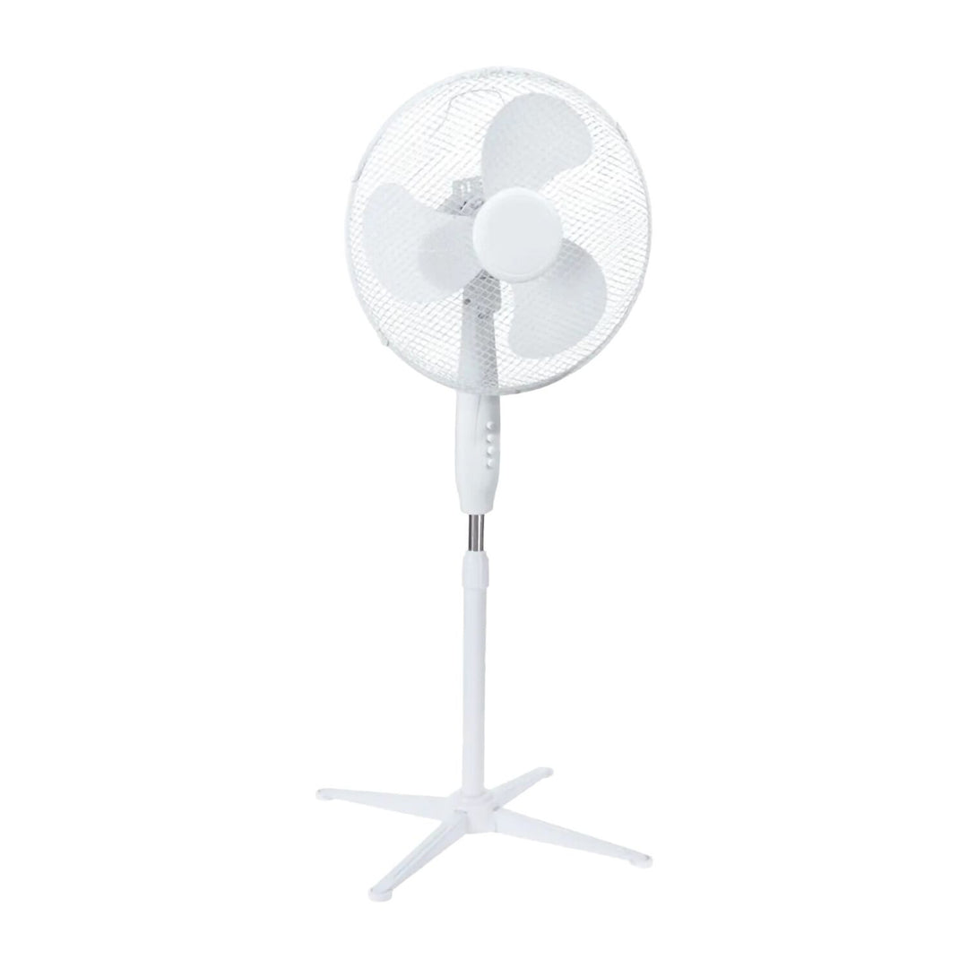 Ventilatore da pavimento Extralink, colore bianco, 3 pale, 3 livelli di velocità, potenza 45 W, regolazione dell'inclinazione, ESF-40D-WH