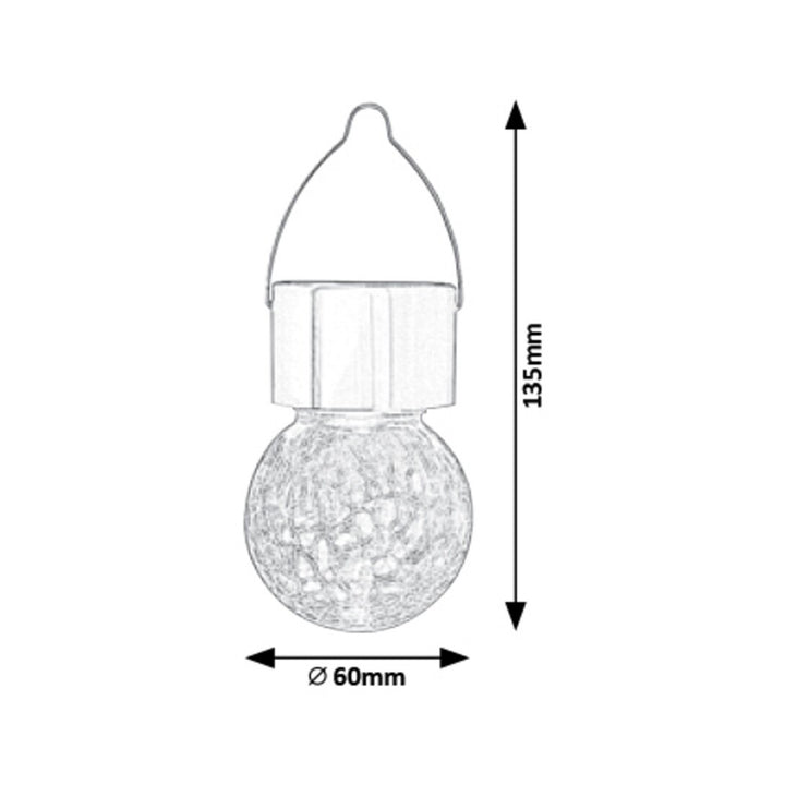 Lampada solare Rabalux Yola, 1 lm, IP44, colore cromo satinato, LED 0,06 W, 7850