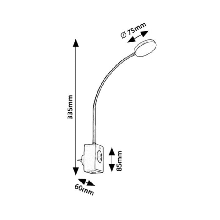 Applique Rabalux Tivro, LED 4 W, nera, IP20, 3 opzioni di temperatura di colore: 3000, 4000, 6000, 71284