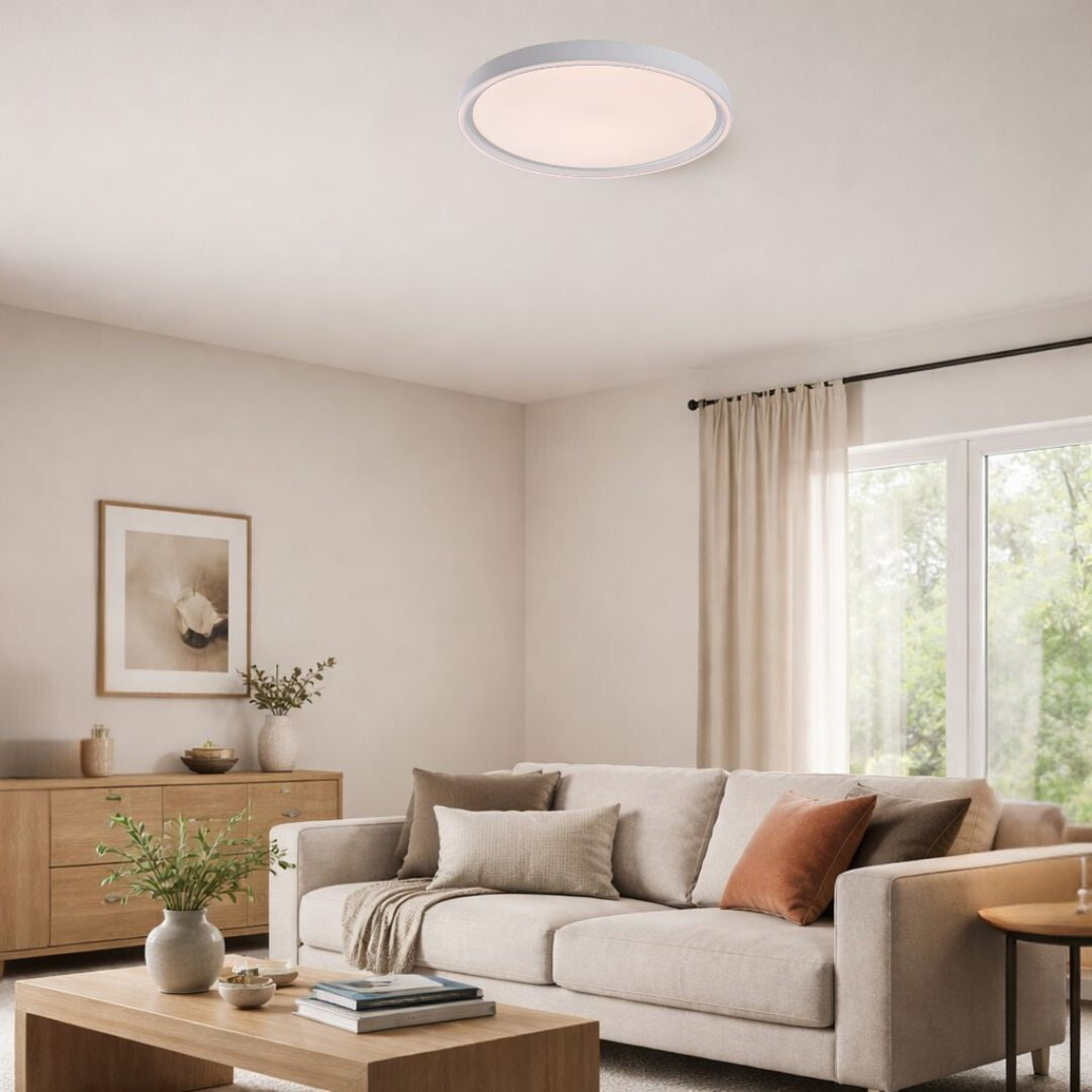 Lampada da soffitto Rabalux Zerina, 31 W, IP40, bianca, 3000-6500 K, funzione memoria, con telecomando, funzione timer, effetto luce notturna, 75086