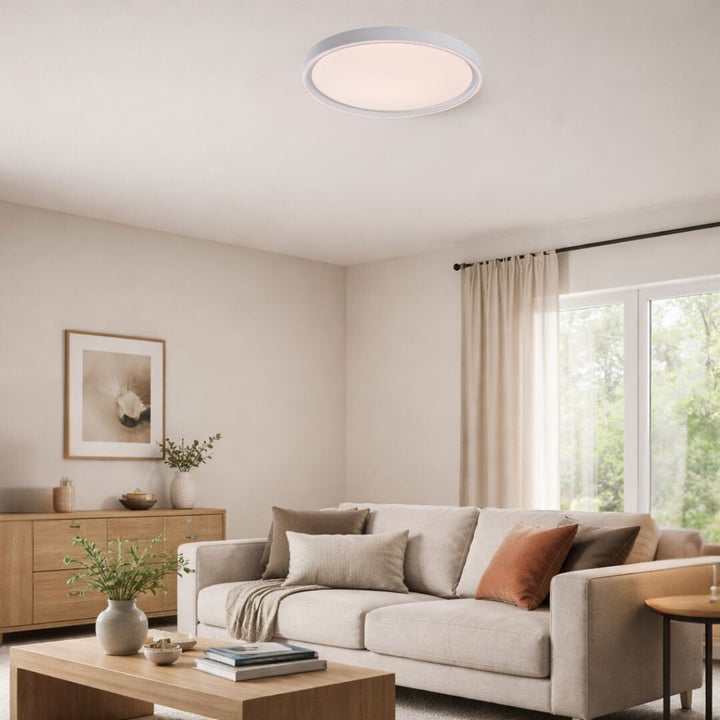 Lampada da soffitto Rabalux Zerina, 31 W, IP40, bianca, 3000-6500 K, funzione memoria, con telecomando, funzione timer, effetto luce notturna, 75086