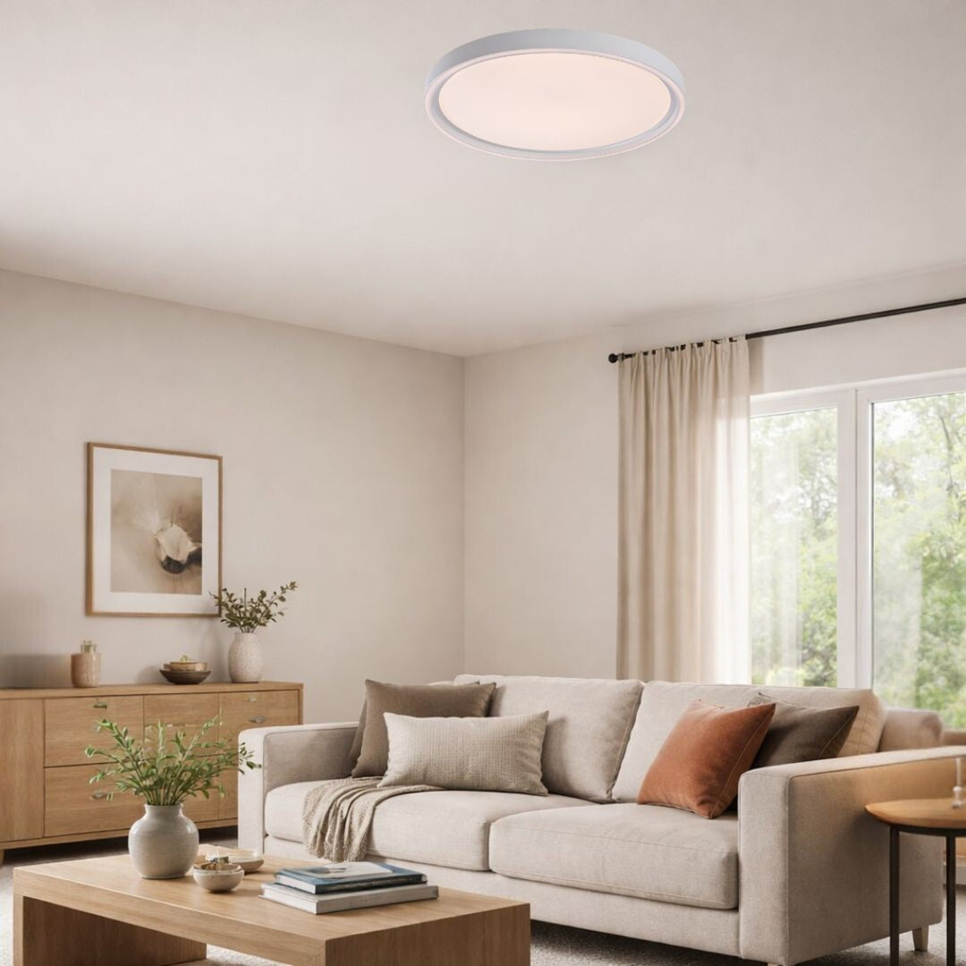 Lampada da soffitto Rabalux Zerina, 54 W, IP40, bianca, 3000-6500 K, funzione memoria, con telecomando, funzione timer, effetto luce notturna, 75087