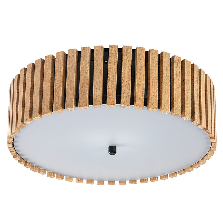 Lampada da soffitto Rabalux Noxelle E27 3x MAX 25W IP20 nero opaco/legno, 71420