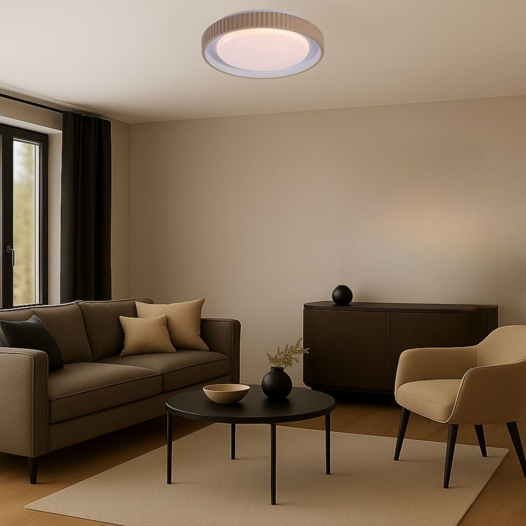 Lampada Pastello LED 48 W IP20 grigio-beige 3000-6500 K, funzione di memoria con telecomando, funzione timer, effetto luce notturna, 71345