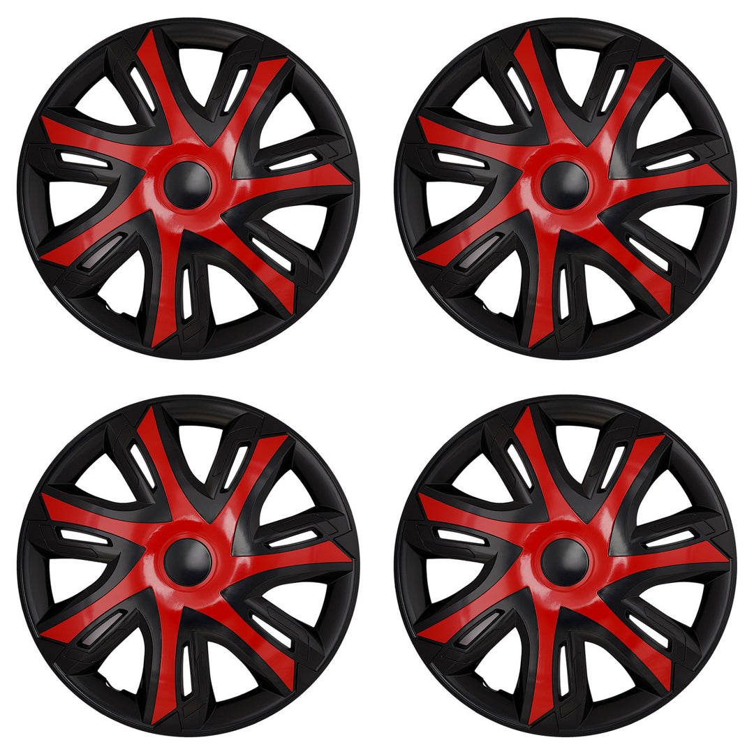 Copricerchi universali da 14'' NRM N-Power rosso/nero, 4 pezzi