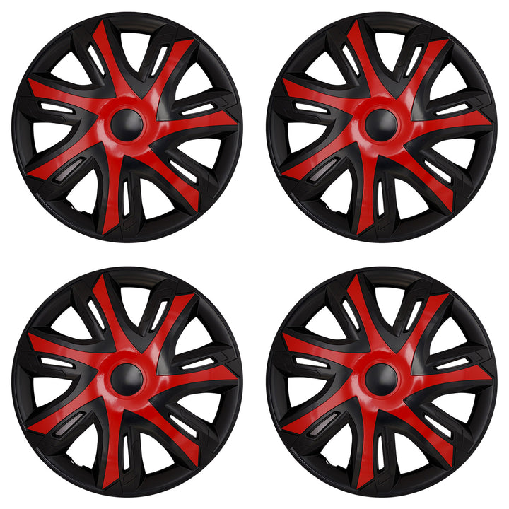 Copricerchi universali da 14'' NRM N-Power rosso/nero, 4 pezzi