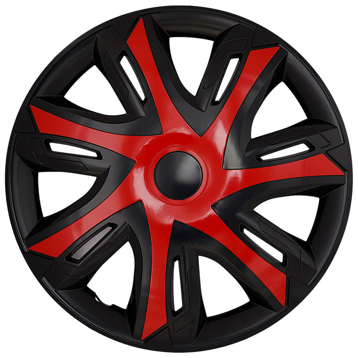 Copricerchi universali da 15'' NRM N-Power rosso/nero, 4 pezzi