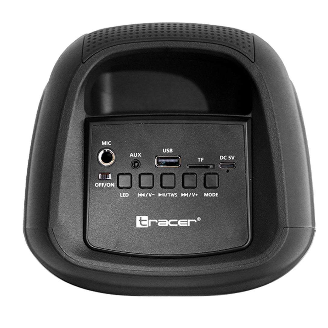 Altoparlante wireless Tracer, Bluetooth 5.0, potenza RMS 20 W, modalità karaoke, microfono, Powervox P2 TWS