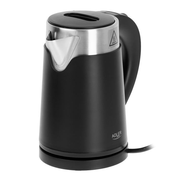 Bollitore elettrico Adler, in metallo, 0,6 L, silenzioso, potenza 800 W, nero. AD 1372