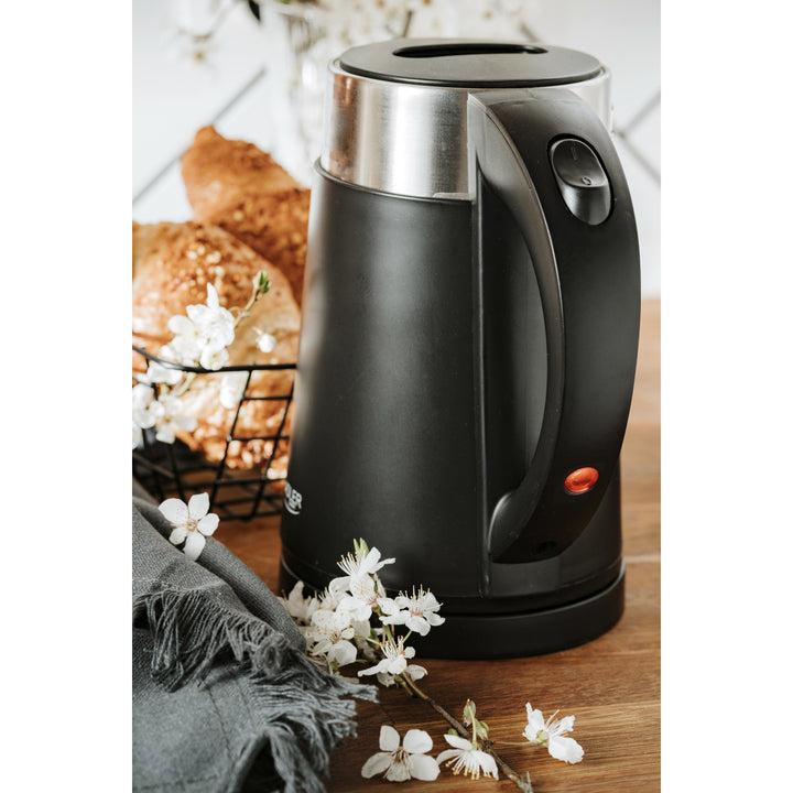 Bollitore elettrico Adler, in metallo, 0,6 L, silenzioso, potenza 800 W, nero. AD 1372