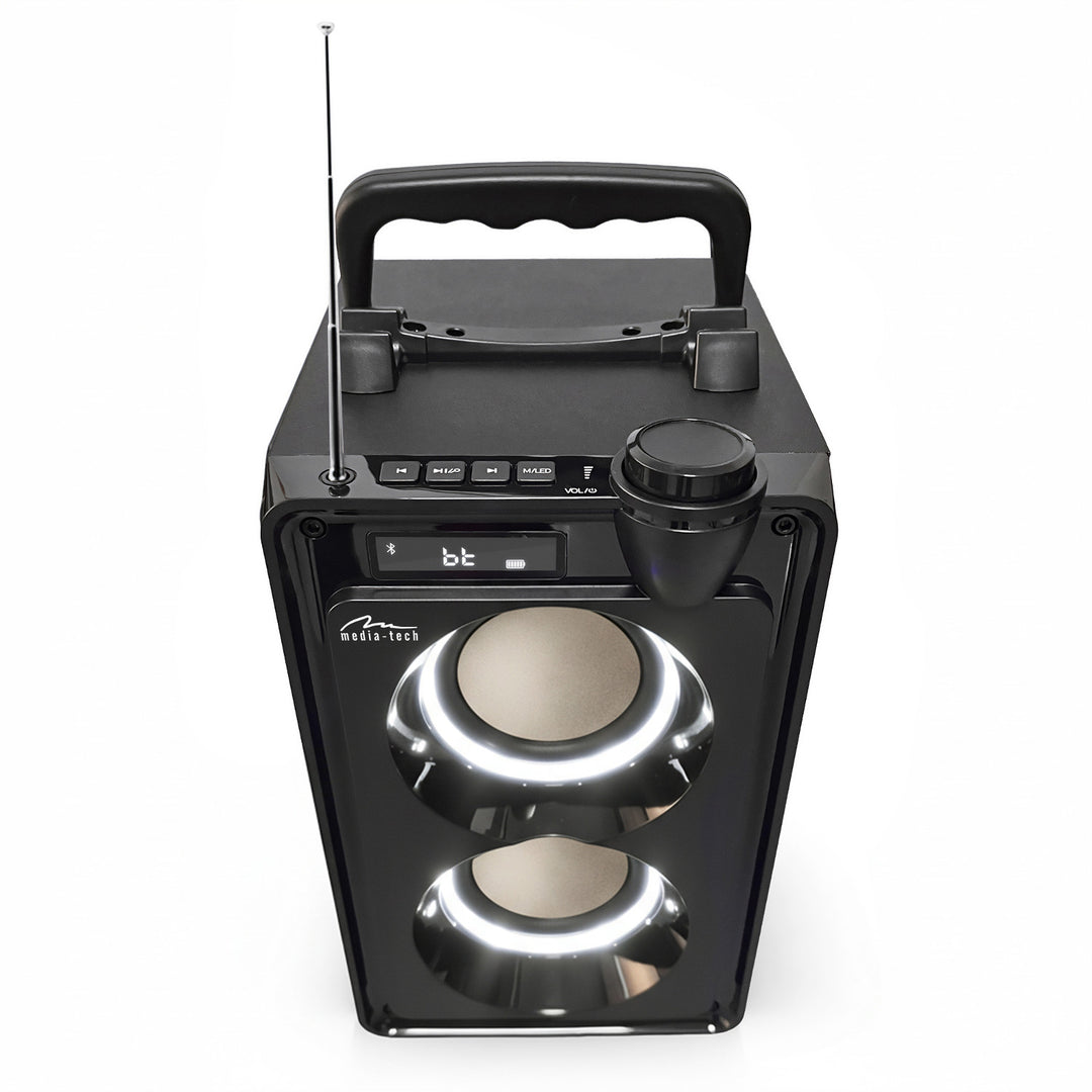 Altoparlante Bluetooth portatile OVERBOX MT3186, radio FM, supporto per schede SD e USB, potenza RMS 30 W, Mediatech