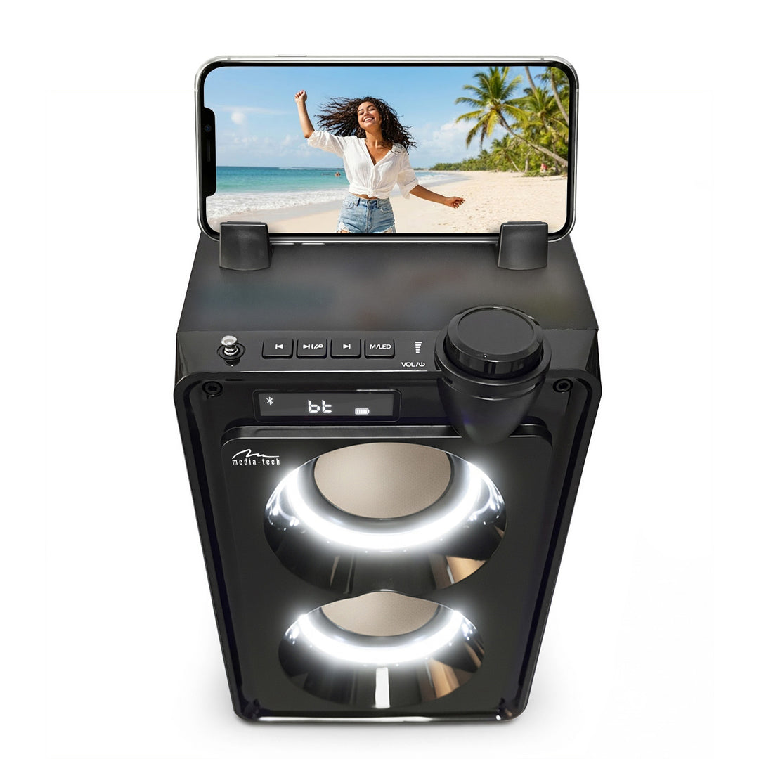 Altoparlante Bluetooth portatile OVERBOX MT3186, radio FM, supporto per schede SD e USB, potenza RMS 30 W, Mediatech