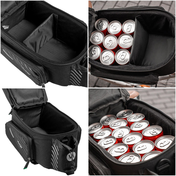 Borsa da bicicletta per portapacchi posteriore, capacità 12 l, impermeabile, Vayox