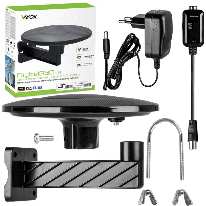 Antenna DVBT-2 per TV terrestre, omnidirezionale MUX8 4K con filtro 5G LTE Digital360 Vayox