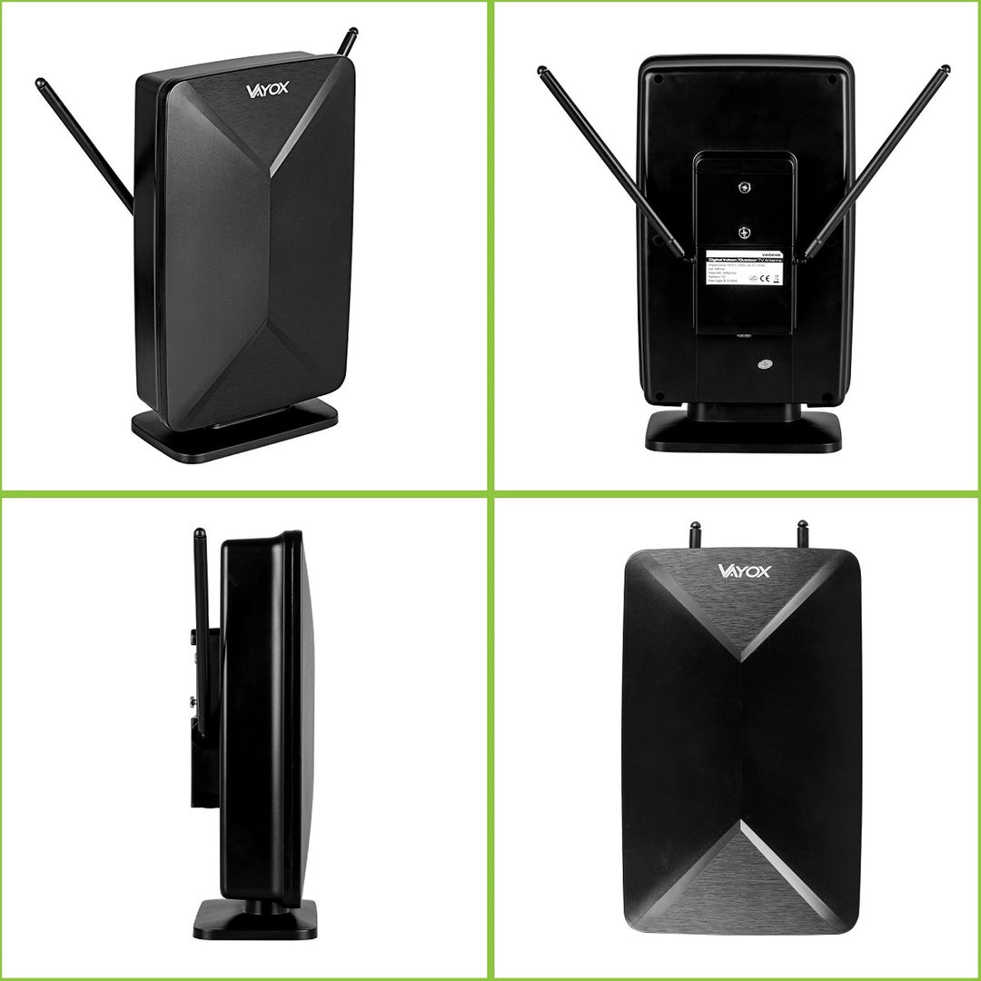 Antenna attiva, da interno, da esterno, DVB-T2, TV terrestre 4K, Vayox