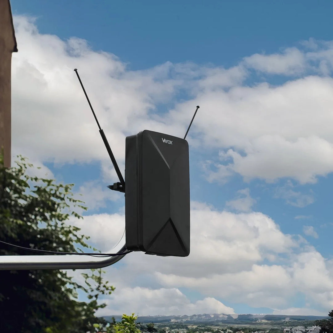 Antenna attiva, da interno, da esterno, DVB-T2, TV terrestre 4K, Vayox