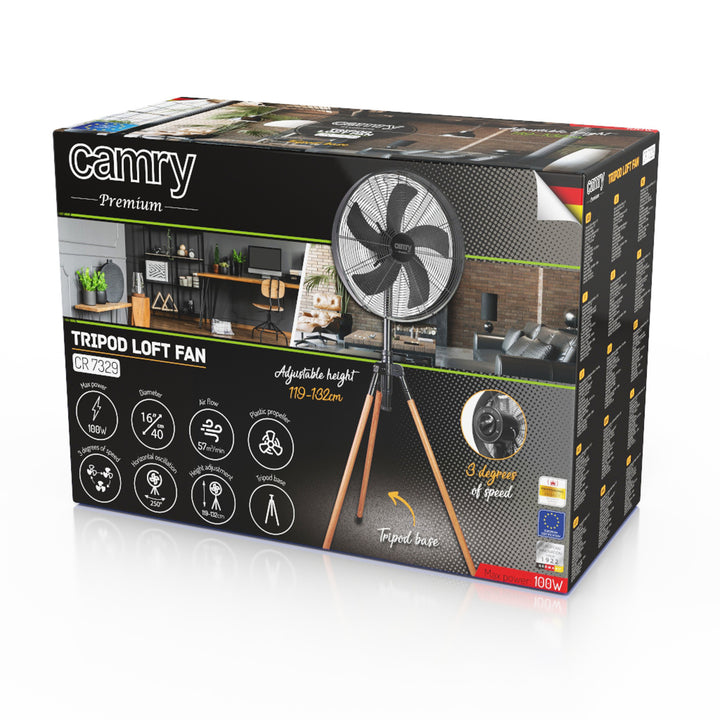 Ventilatore su treppiede Loft 40 cm / 16”, altezza 119-132 cm, CR 7329, Camry