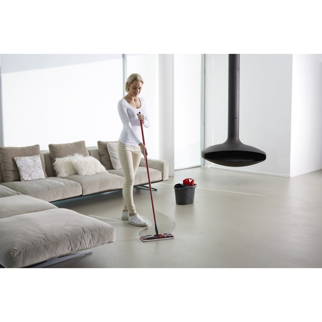 Set composto da mop piatto Ultramax + guanti Universal + spugna Glitzi (2 pezzi) Vileda, sistema di sgocciolamento senza contatto, due tipi di fibre, 177453