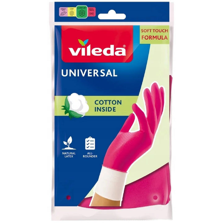 Set composto da mop piatto Ultramax + guanti Universal + spugna Glitzi (2 pezzi) Vileda, sistema di sgocciolamento senza contatto, due tipi di fibre, 177453