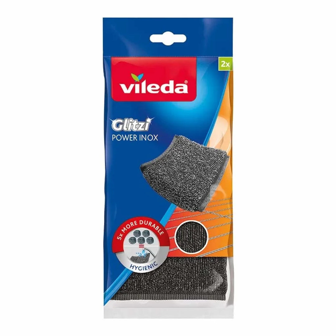 Set composto da mop piatto Ultramax + guanti Universal + spugna Glitzi (2 pezzi) Vileda, sistema di sgocciolamento senza contatto, due tipi di fibre, 177453