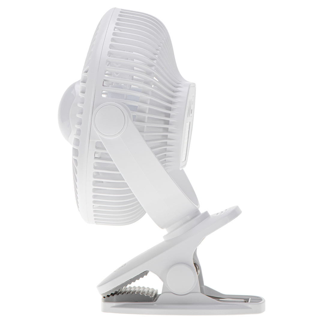 Ventilatore a batteria da 5"/12,7 cm con clip - USB / LED, AD 7335, Adler