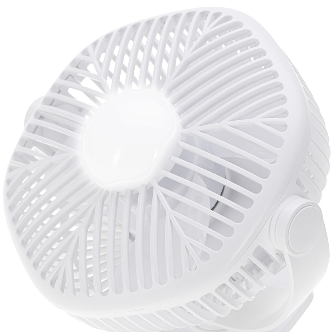 Ventilatore a batteria da 5"/12,7 cm con clip - USB / LED, AD 7335, Adler