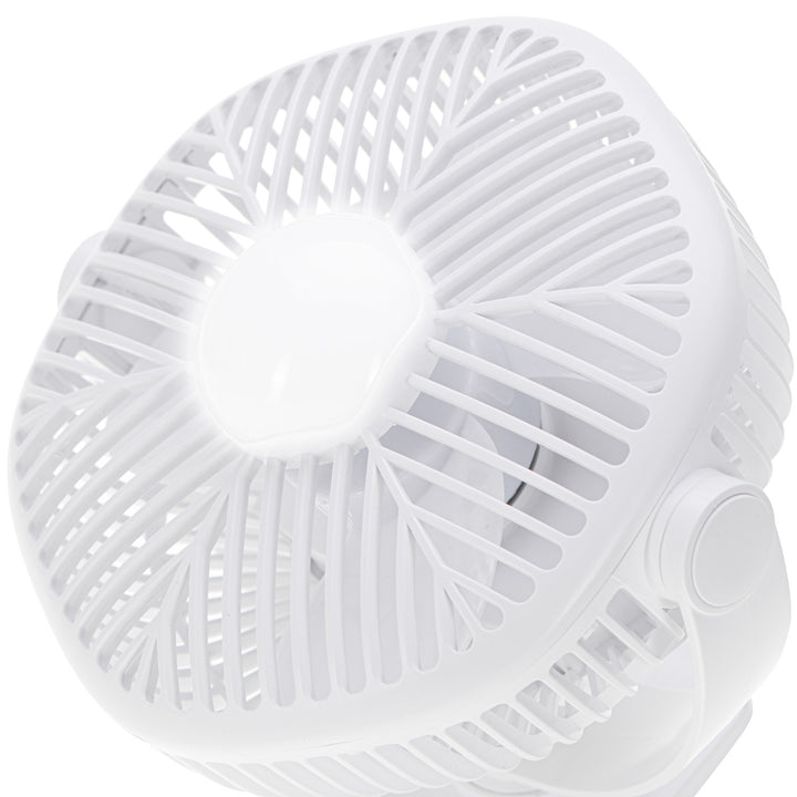 Ventilatore a batteria da 5"/12,7 cm con clip - USB / LED, AD 7335, Adler
