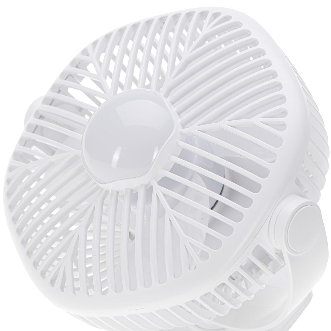 Ventilatore a batteria da 5"/12,7 cm con clip - USB / LED, AD 7335, Adler