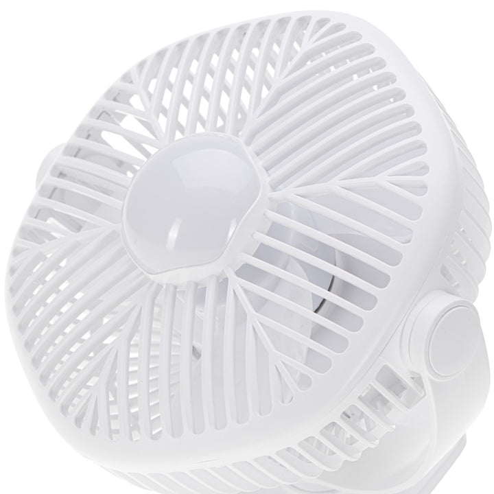 Ventilatore a batteria da 5"/12,7 cm con clip - USB / LED, AD 7335, Adler