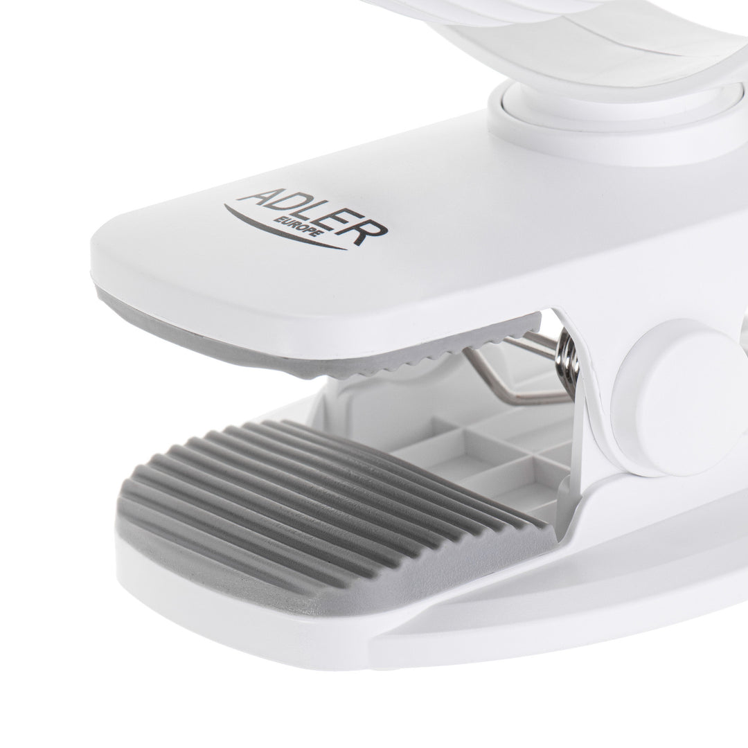 Ventilatore a batteria da 5"/12,7 cm con clip - USB / LED, AD 7335, Adler