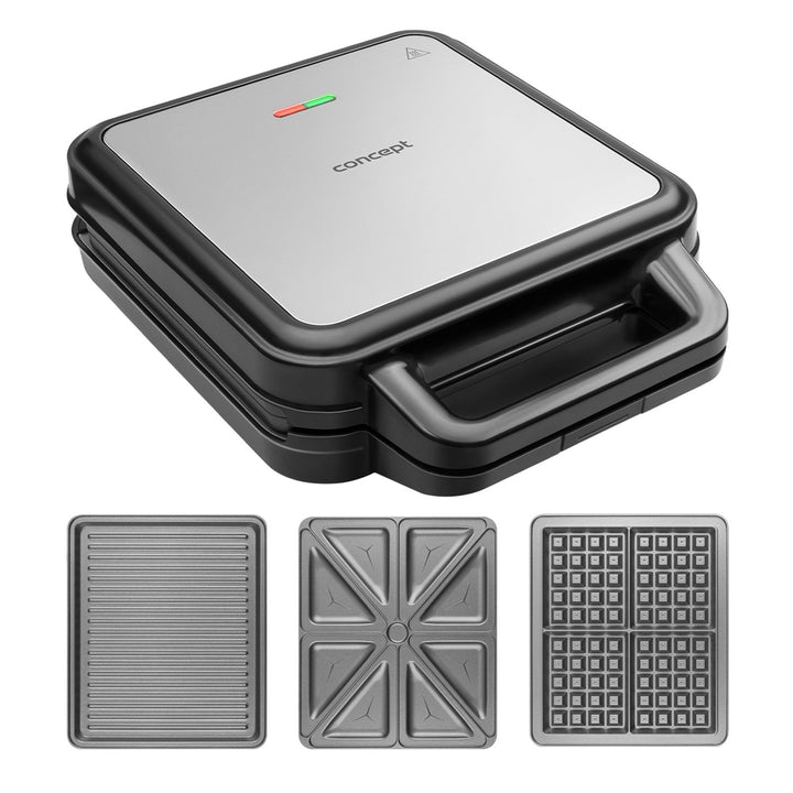 Tostapane Concept, tre piastre intercambiabili, potenza 1200 W, superficie antiaderente, spia luminosa, SV3080