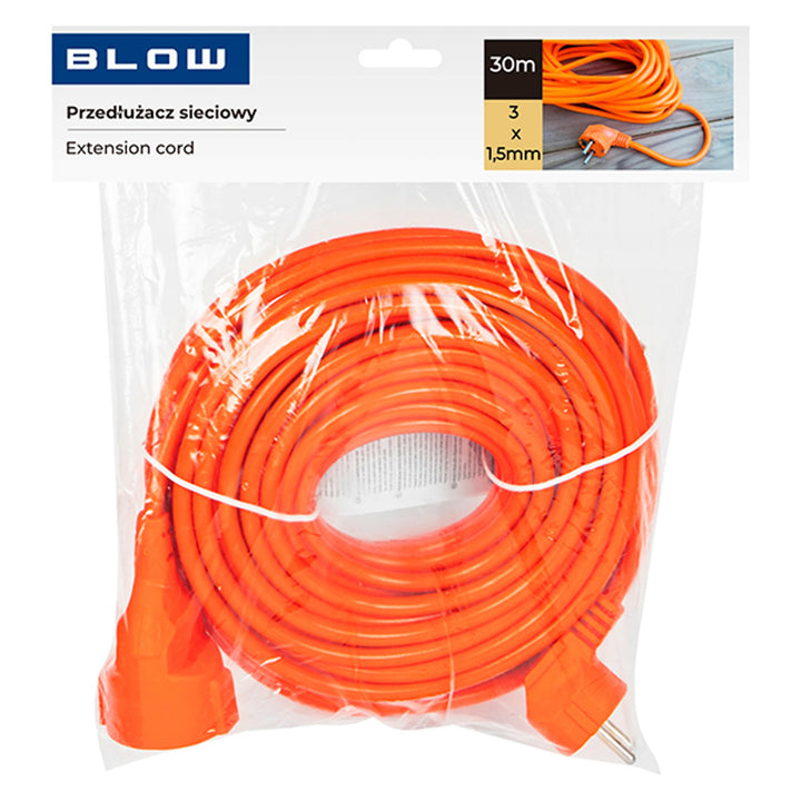 Prolunga Blow, colore arancione, lunghezza 30 m, presa con messa a terra, PR-160