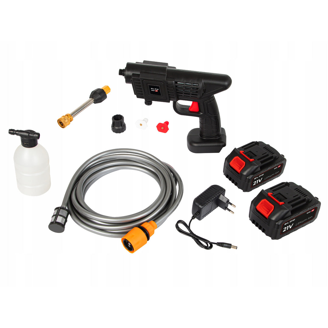 Idropulitrice a batteria Blow, pressione fino a 26 bar, potenza 260 W, lunghezza del tubo 5 m, filtro dell'acqua, diverse modalità di funzionamento, 44-352#