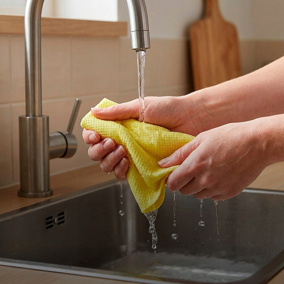 Panno Vileda Actifibre Pro per vetri e finestre, lavabile in lavatrice, rivestimento in PVA, senza aloni né macchie, pulisce solo con acqua, 183298