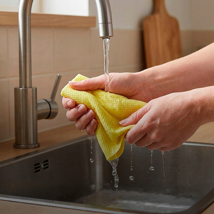 Panno Vileda Actifibre Pro per vetri e finestre, lavabile in lavatrice, rivestimento in PVA, senza aloni né macchie, pulisce solo con acqua, 183298