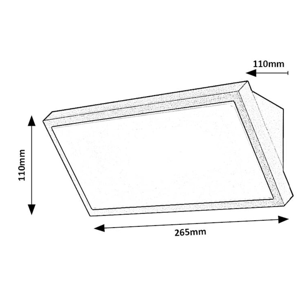 Lampada Rabalux Rapla2 LED 18 W, nera, IP65, classe energetica F, regolazione della temperatura di colore 2700, 4000, 6500 K, 77150, 2 pezzi