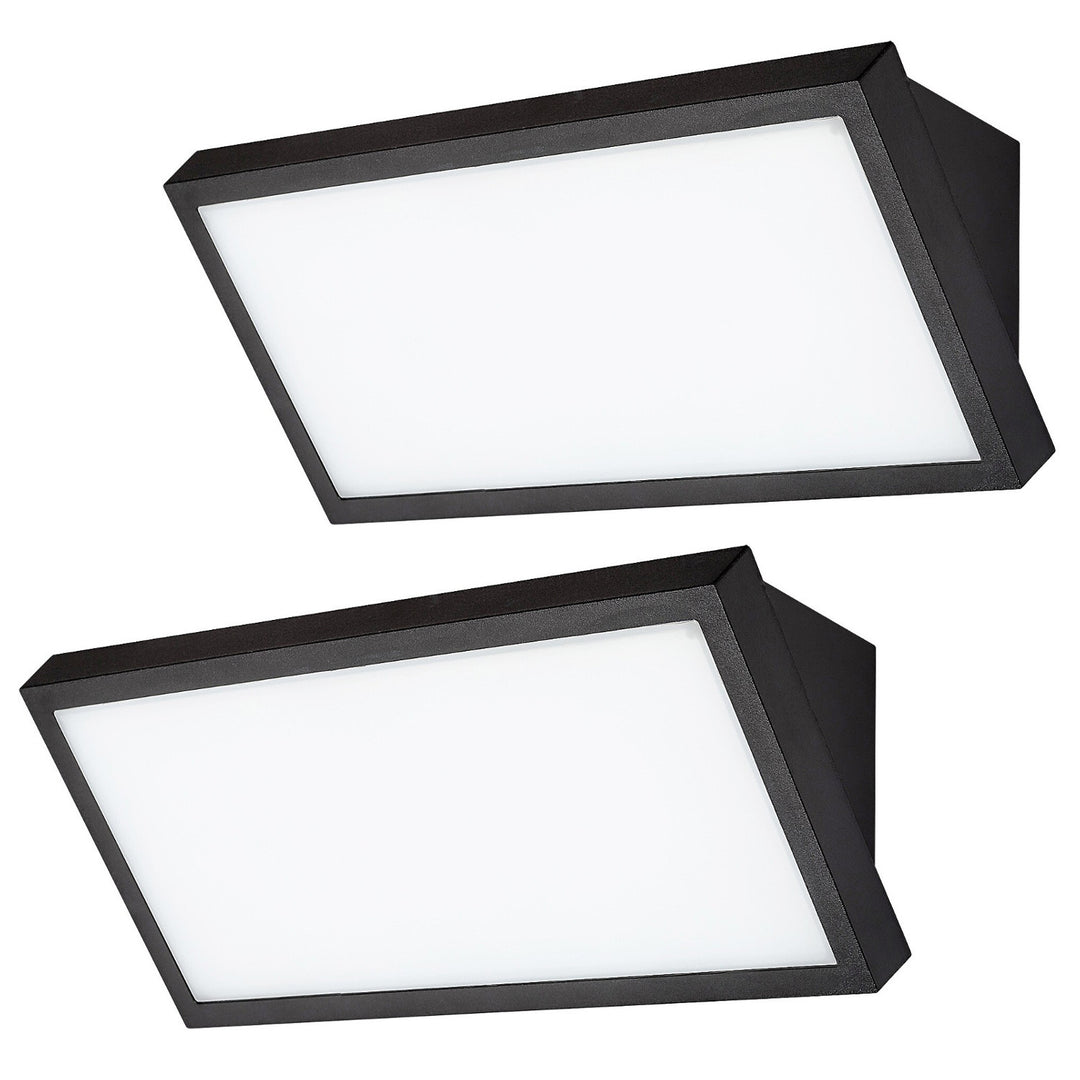 Lampada Rabalux Rapla2 LED 18 W, nera, IP65, classe energetica F, regolazione della temperatura di colore 2700, 4000, 6500 K, 77150, 2 pezzi