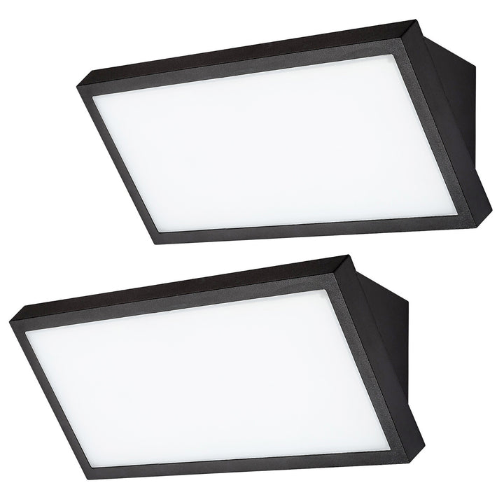 Lampada Rabalux Rapla2 LED 18 W, nera, IP65, classe energetica F, regolazione della temperatura di colore 2700, 4000, 6500 K, 77150, 2 pezzi