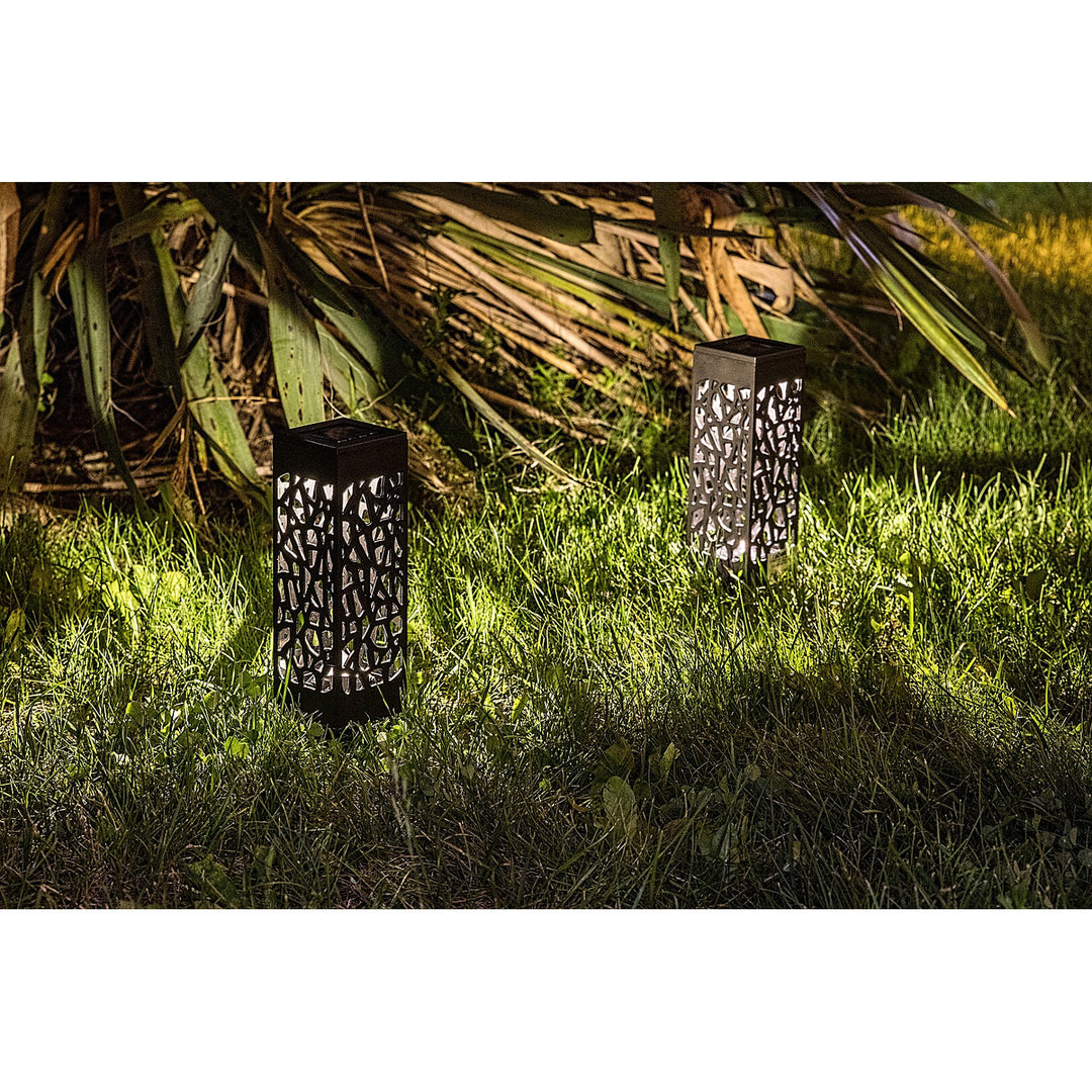 Lampada solare Mora, 2 lm, grado di protezione IP23, colore nero, LED da 0,16 W, 8949, 2 pezzi