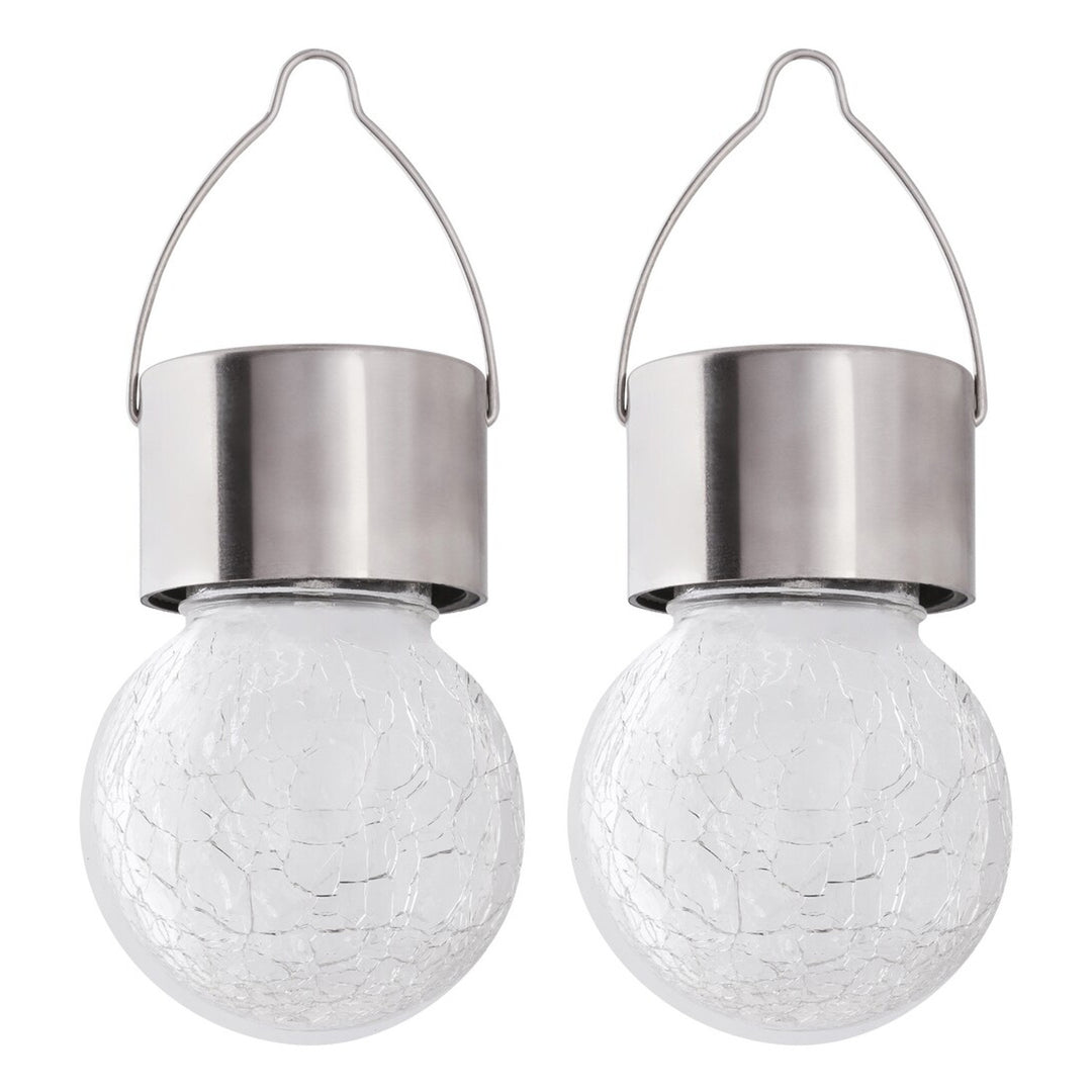 Lampada solare Rabalux Yola, 1 lm, IP44, colore cromo satinato, LED 0,06 W, 7850, 2 pezzi
