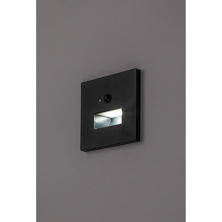 Lampada Lunca LED 1 W IP20 nera 3000, 4500, 6500 K con sensore di movimento e sensore di luce, 77197, 2 pezzi