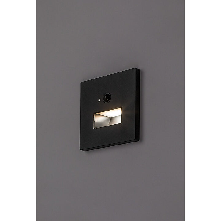 Lampada Lunca LED 1 W IP20 nera 3000, 4500, 6500 K con sensore di movimento e sensore di luce, 77197, 4 pezzi
