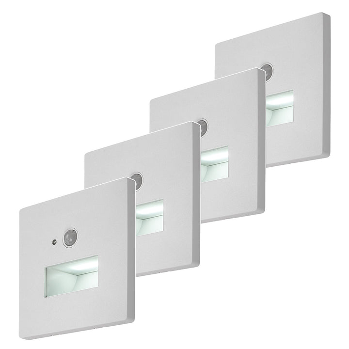 Lampada Lunca LED 1 W IP20 bianca 3000, 4500, 6500 K con sensore di movimento e sensore di luce, 77198, 4 pezzi