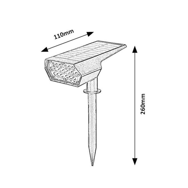 Lampada solare Rabalux Nantes, 50 LM IP65, nera, LED 0,5 W, 77088, 2 pezzi