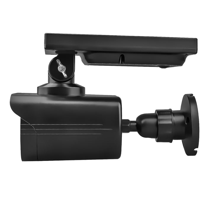 Falsa telecamera solare, LED lampeggiante, sensore di movimento, illuminazione a LED, adesivi inclusi, SOL1800S/B, 2 pezzi