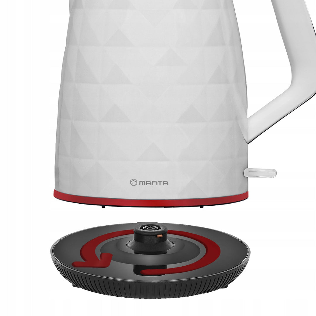 Bollitore elettrico senza filo Manta ORISA 1,7 L 2200 W bianco