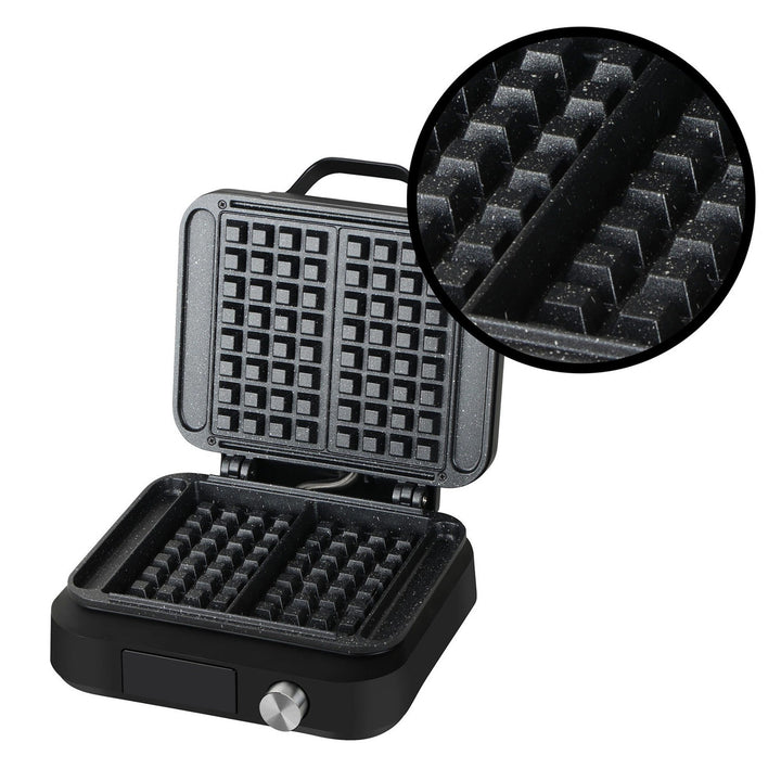 Macchina per cialde LOVIO PerfectCrisp, 2 cialde grandi, 1500 W, 6 livelli di cottura, LVWF002BK