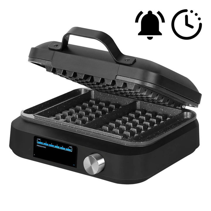 Macchina per cialde LOVIO PerfectCrisp, 2 cialde grandi, 1500 W, 6 livelli di cottura, LVWF002BK